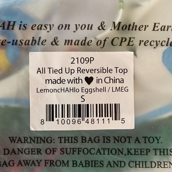 We Are Hah Free People All Tied Up Reversible Lemon Print Swim Top Tie Front - Picture 13 of 14